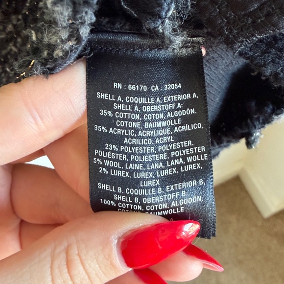 Anthropologie Cartonniere Wool Blend Grey Tweed Metallic Jacket - Picture 6 of 6